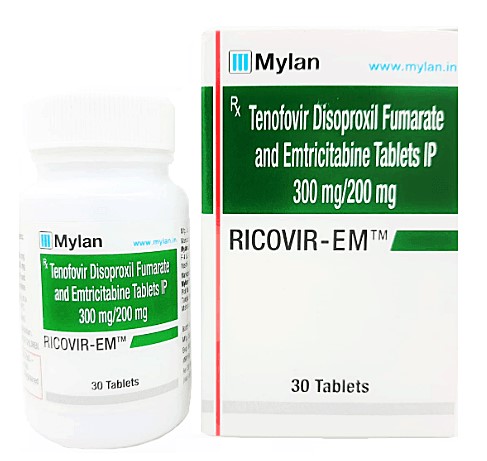 PrEP★HIV治療薬  ツルバダジェネリックRICOVIR-EM30錠 リコビル EM (テノホビル/ エムトリシタビン)