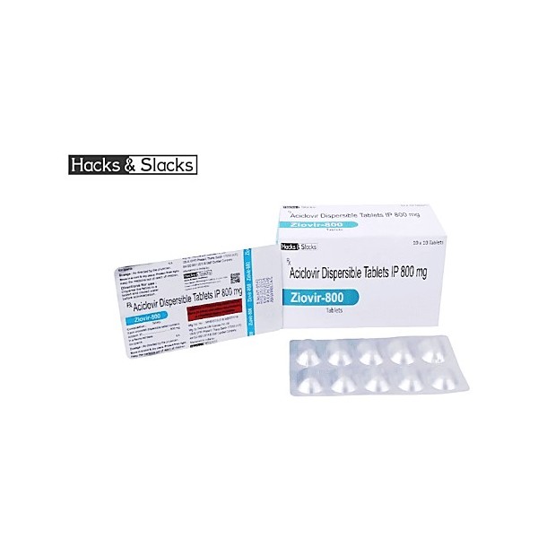 [ゾビラックスジェネリック] Ziovir 800mg 100錠 アシクロビル