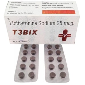 T3BIX 25mcg 100錠（リオチロニンナトリウム / Liothyronine Sodium）